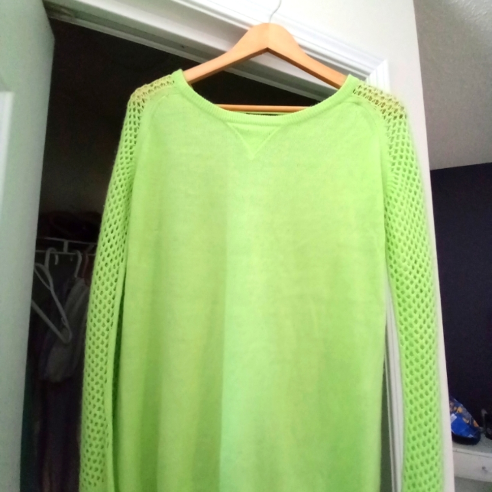 Atmosphere size large neon green sweater worn once